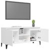 Mueble De Tv Con Patas De Metal Blanco 103,5x35x50 Cm