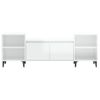 Mueble Para Tv Madera Contrachapada Blanco Brillo 160x35x55 Cm