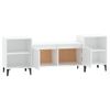 Mueble Para Tv Madera Contrachapada Blanco Brillo 160x35x55 Cm