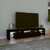 Mueble De Tv Con Luces Led Negro 200x36,5x40 Cm