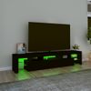 Mueble De Tv Con Luces Led Negro 200x36,5x40 Cm