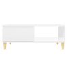 Mesa De Centro Madera Contrachapada Blanco Brillo 90x60x35 Cm