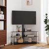 Mueble Tv Esquina 3 Niveles Para 32-70 Pulgadas Negro Plateado