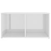 Mueble Para Tv Madera Contrachapada Blanco Brillo 72x35x36,5 Cm