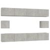 Set De Muebles De Tv 6 Piezas Madera Contrachapada Gris Hormigón