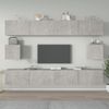 Set De Muebles De Tv 6 Piezas Madera Contrachapada Gris Hormigón