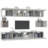 Set De Muebles De Tv 6 Piezas Madera Contrachapada Gris Hormigón