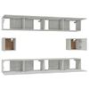 Set De Muebles De Tv 6 Piezas Madera Contrachapada Gris Hormigón