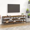 Mueble De Tv Madera Contrachapada Roble Ahumado 160x40x50 Cm