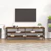 Mueble De Tv Madera Contrachapada Roble Ahumado 160x40x50 Cm