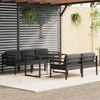 Set Muebles De Jardín 6 Piezas Y Cojines Aluminio Gris Antracita