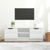 Mueble De Tv Madera Contrachapada Blanco Brillo 102x35x36,5 Cm