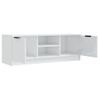 Mueble De Tv Madera Contrachapada Blanco Brillo 102x35x36,5 Cm