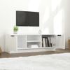 Mueble De Tv Madera Contrachapada Blanco Brillo 102x35x36,5 Cm