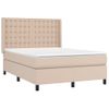 Cama Box Spring Colchón Led Cuero Sintético Capuchino 140x190cm