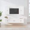 Set De Muebles De Tv 5 Piezas Madera Contrachapada Blanco Brillo