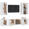 Set De Muebles De Tv 5 Piezas Madera Contrachapada Blanco Brillo