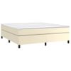 Estructura De Cama Box Spring Cuero Sintético Crema 180x200 Cm