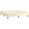 Estructura De Cama Box Spring Cuero Sintético Crema 180x200 Cm