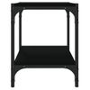 Mueble Para Tv Madera Contrachapada Y Acero Negro 40x33x41 Cm