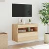 Mueble De Tv De Pared Con Luces Led Roble Sonoma 60x30x40 Cm