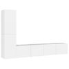 Set De Muebles Para Tv 4 Piezas Madera Contrachapada Blanco