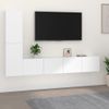 Set De Muebles Para Tv 4 Piezas Madera Contrachapada Blanco