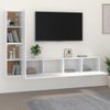 Set De Muebles Para Tv 4 Piezas Madera Contrachapada Blanco