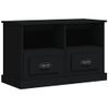 Mueble Para Tv Madera Contrachapada Negro 80x35x50 Cm