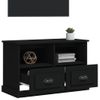 Mueble Para Tv Madera Contrachapada Negro 80x35x50 Cm