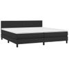 Cama Box Spring Colchón Y Led Cuero Sintético Negro 200x200 Cm