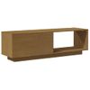 Mueble De Tv De Madera Maciza Pino Marrón Miel 110x30x33,5 Cm