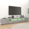 Mueble Para Tv Con Luces Led Gris Hormigón 260x35x40 Cm