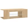 Mueble De Tv Con Luces Led Roble Sonoma 90x39x30 Cm