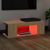 Mueble De Tv Con Luces Led Roble Sonoma 90x39x30 Cm