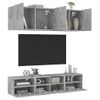 Muebles De Tv De Pared 5 Piezas Madera Ingeniería Gris Hormigón