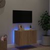 Mueble De Tv De Pared Con Luces Led Roble Sonoma 60x35x41 Cm