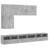 Muebles De Tv De Pared 5 Piezas Madera Ingeniería Gris Hormigón