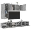 Muebles De Tv De Pared 5 Piezas Madera Ingeniería Gris Hormigón