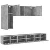 Muebles De Tv De Pared 5 Piezas Madera Ingeniería Gris Hormigón