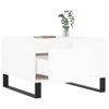 Mesa De Centro Madera Contrachapada Blanco Brillo 55x55x36,5 Cm