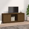 Mueble Para Tv Madera Maciza De Pino Marrón Miel 110,5x35x44 Cm