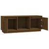 Mueble Para Tv Madera Maciza De Pino Marrón Miel 110,5x35x44 Cm