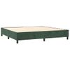 Cama Box Spring Colchón Y Led Terciopelo Verde Oscuro 200x200cm