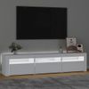 Mueble De Tv Con Luces Led Blanco 180x35x40 Cm