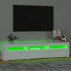 Mueble De Tv Con Luces Led Blanco 180x35x40 Cm