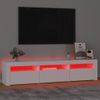 Mueble De Tv Con Luces Led Blanco 180x35x40 Cm