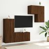 Muebles De Tv De Pared 4 Piezas Madera De Ingeniería Marrón Roble