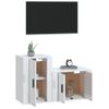 Set De Muebles De Tv 2 Piezas Madera Contrachapada Blanco Brillo