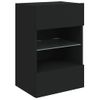 Mueble De Tv De Pared Con Luces Led Negro 40x30x60,5 Cm